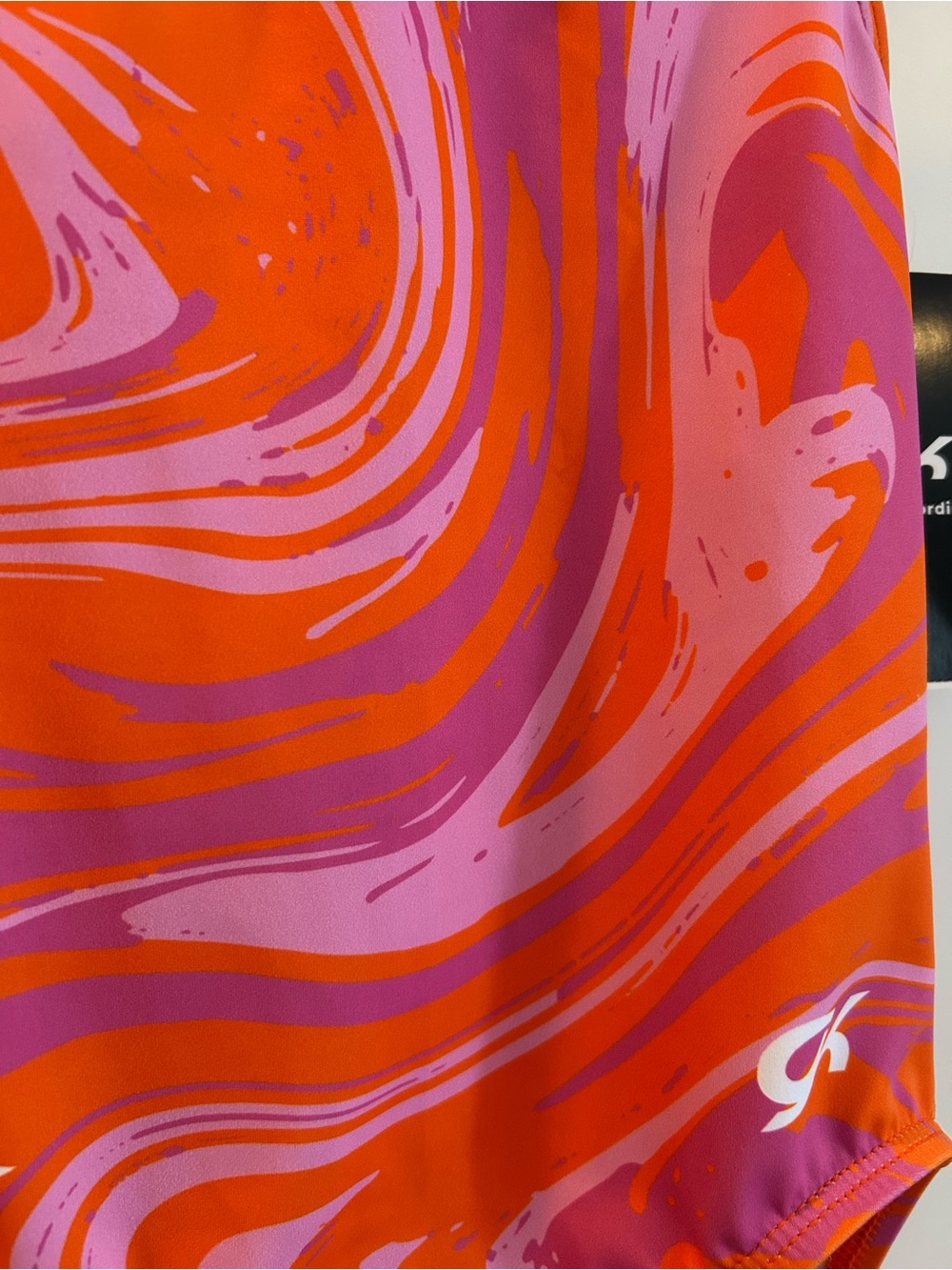 NWT GK Kids' Orange & Pink Swirl Gymnastics Leotard - Size Child’s Med - Picture 6 of 9